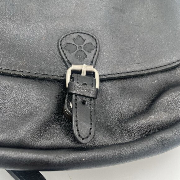 Patricia Nash Black Leather Crossbody London Saddle Bag Purse Original Dust Bag - Picture 4 of 7